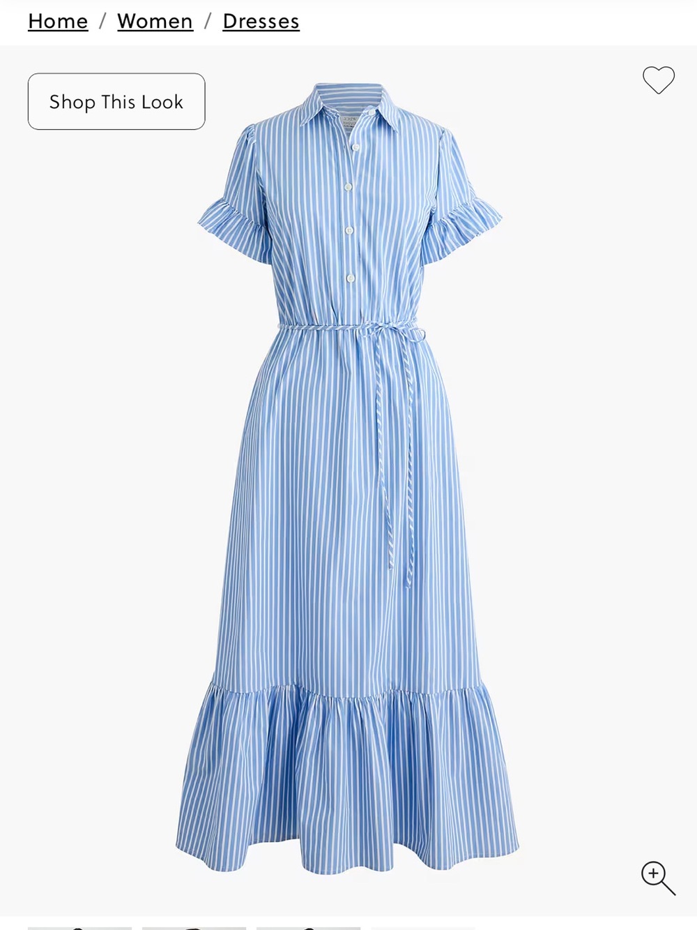 J.Crew Striped ruffle-sleeve shirt-dress 2